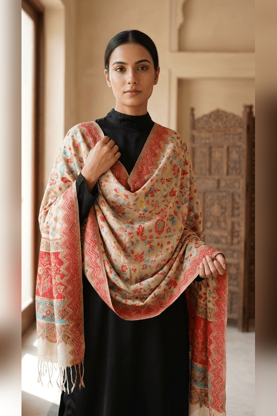 Dusala Rakhi Gift Hamper — Handwoven Silk Dupatta, Laddu Candles &amp; Wood Keepsake Box