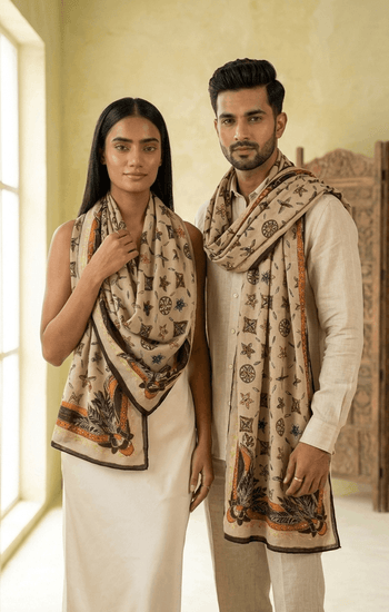 Gift Box with Modern Belt-Design Stole – All-Season Luxury Hamper