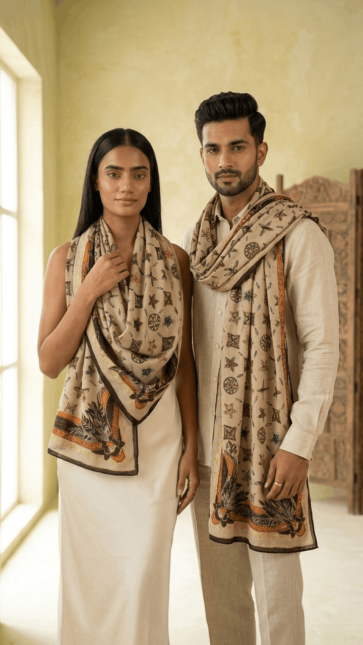 Gift Box with Modern Belt-Design Stole – All-Season Luxury Hamper