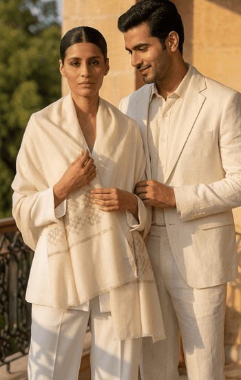 White & Gold Swarovski Pashmina  – Luxury Diwali, Wedding & Festive Gift Box Hamper