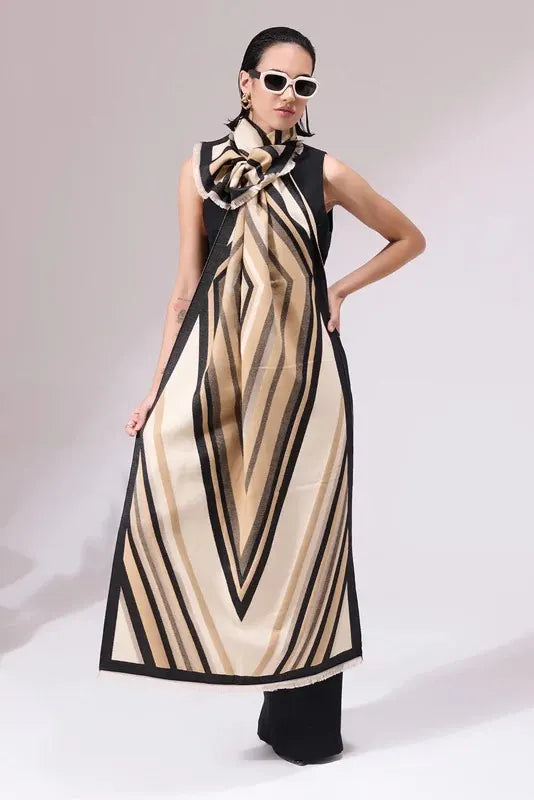 Serena Beige Heritage Cashmere Stole