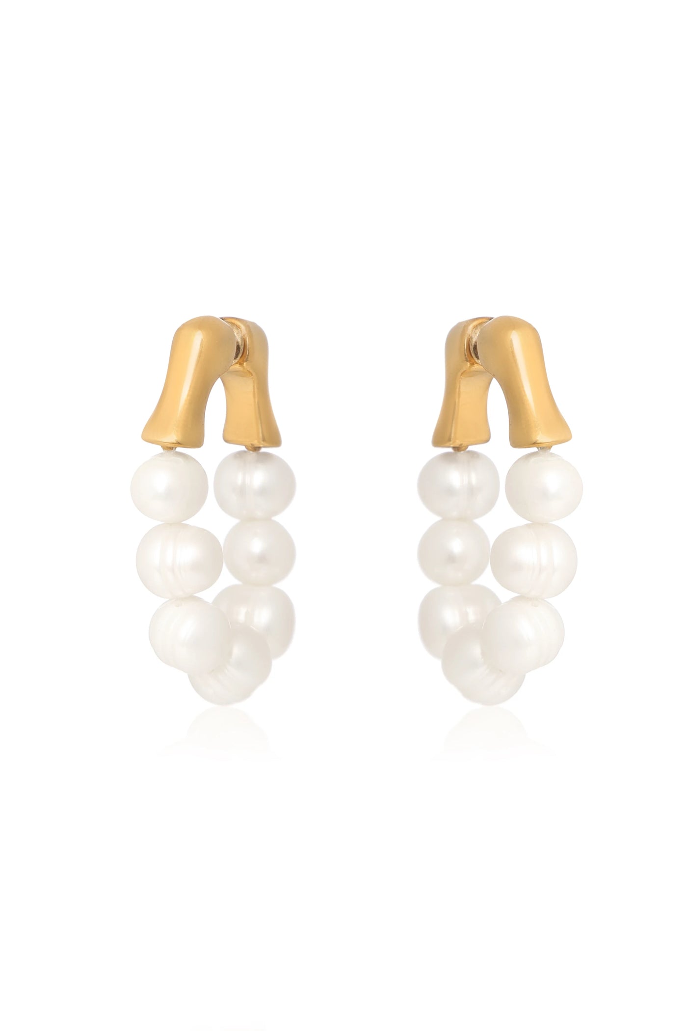 Gold Accent Pearl Earrings