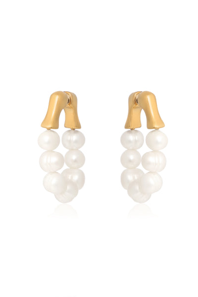 Gold Accent Pearl Earrings