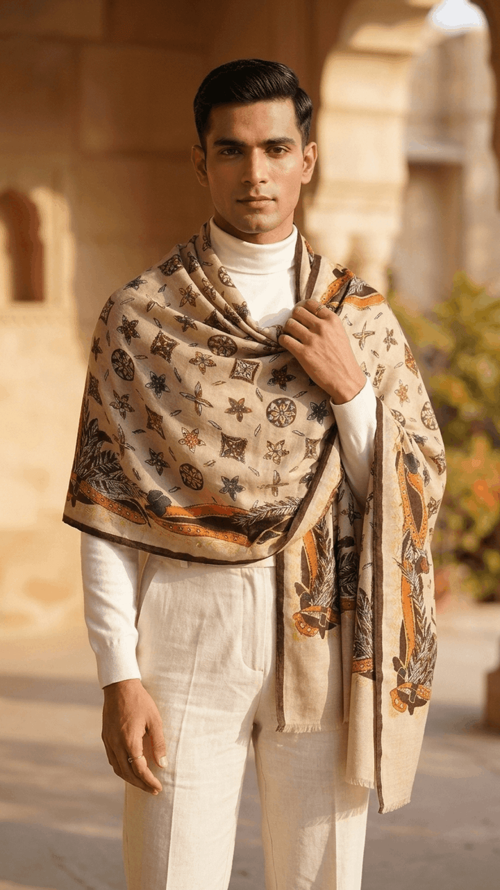 Gift Box with Modern Belt-Design Stole – All-Season Luxury Hamper