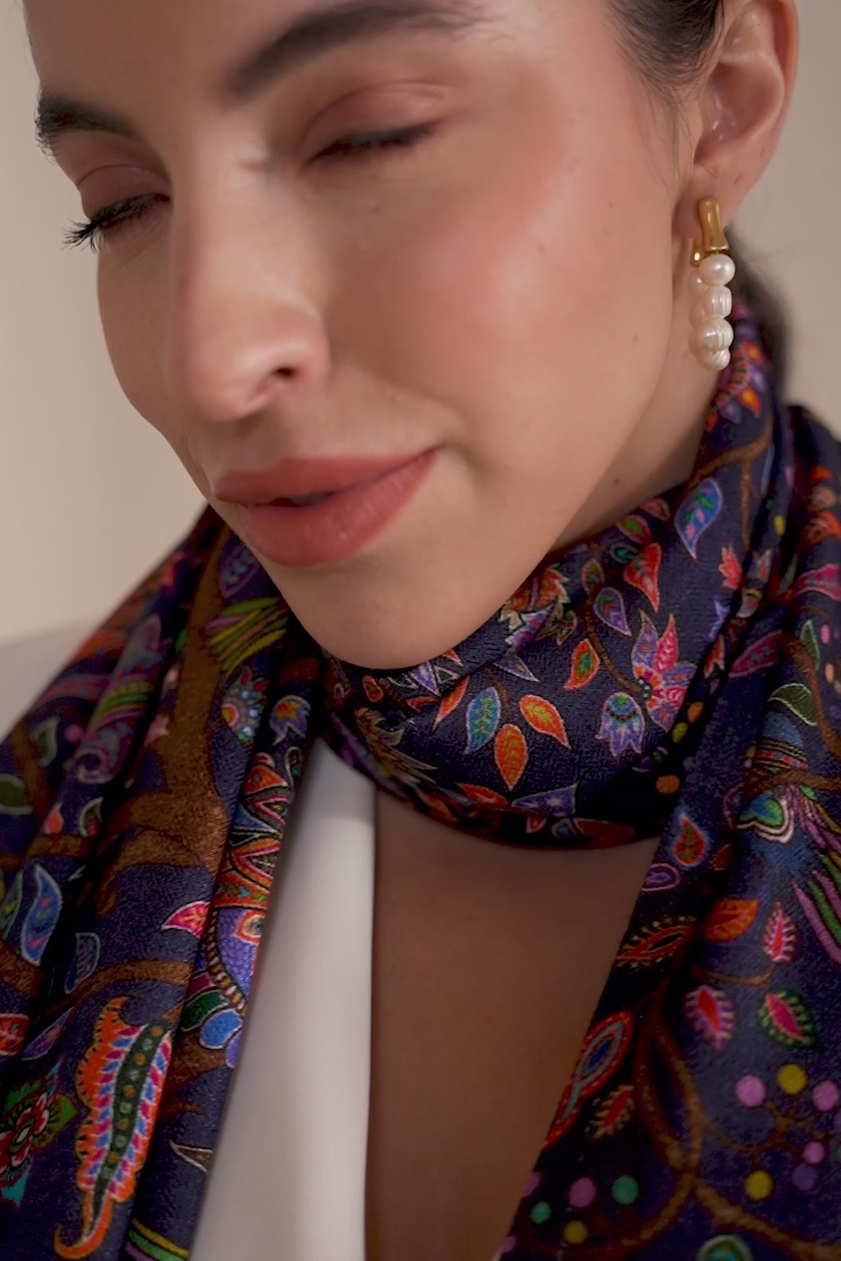 Enchanted Garden Multicolor Faux Pashmina Stole