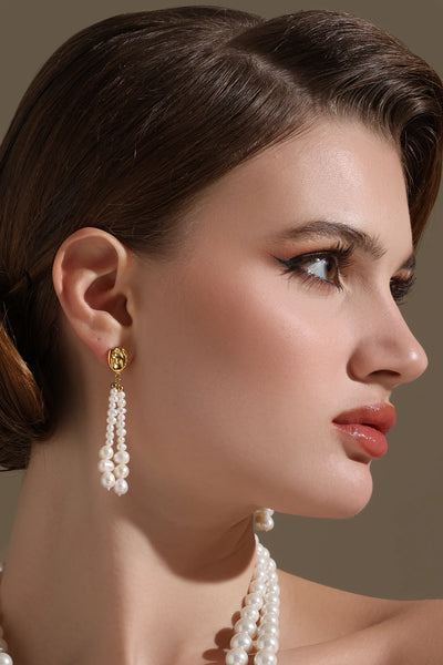 Tassle Dazzle Pearl Earrings