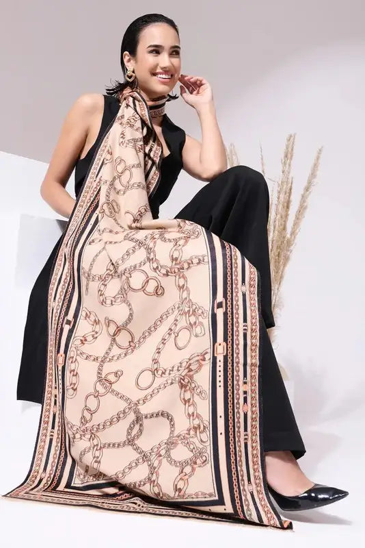 Jon Beige Heritage Cashmere Stole