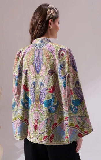 Tapasi Pashmina Blended Embroidery Cape