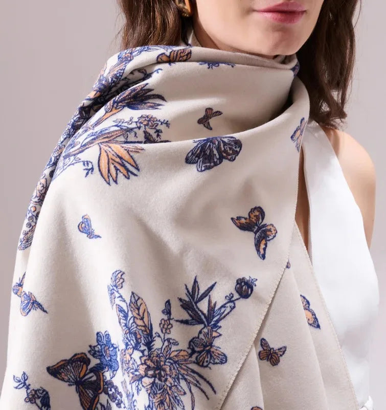 Neya Off White Heritage Cashmere Stole