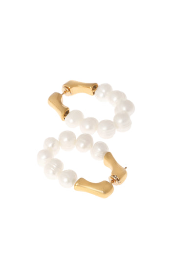 Gold Accent Pearl Earrings