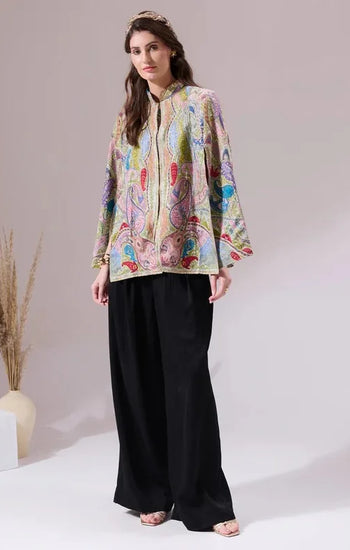 Tapasi Pashmina Blended Embroidery Cape