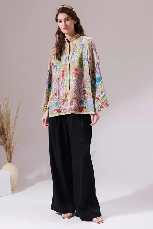 Tapasi Pashmina Blended Embroidery Cape