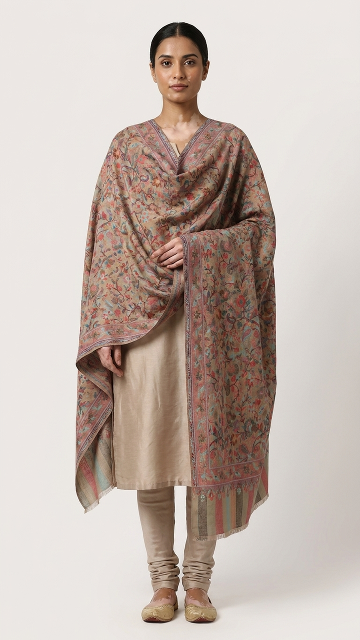 Regal Heritage Pashmina Shawl Gift Box with Artisanal Chocolates