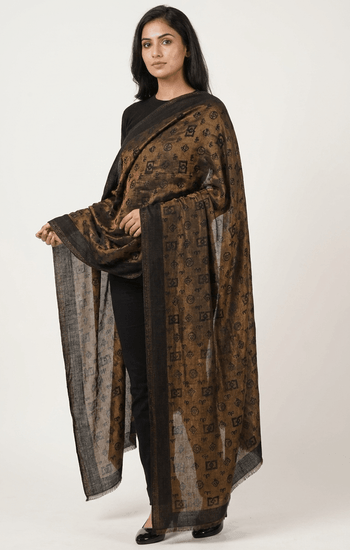Black & Gold Pashmina Zari blent stole Gift Box with Freshwater Jewellery – Luxury Wedding & Festive Hamper