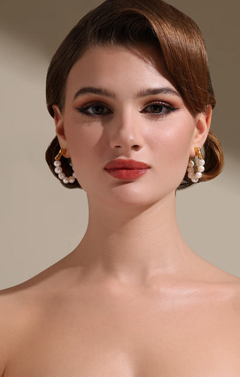 Gold Accent Pearl Earrings