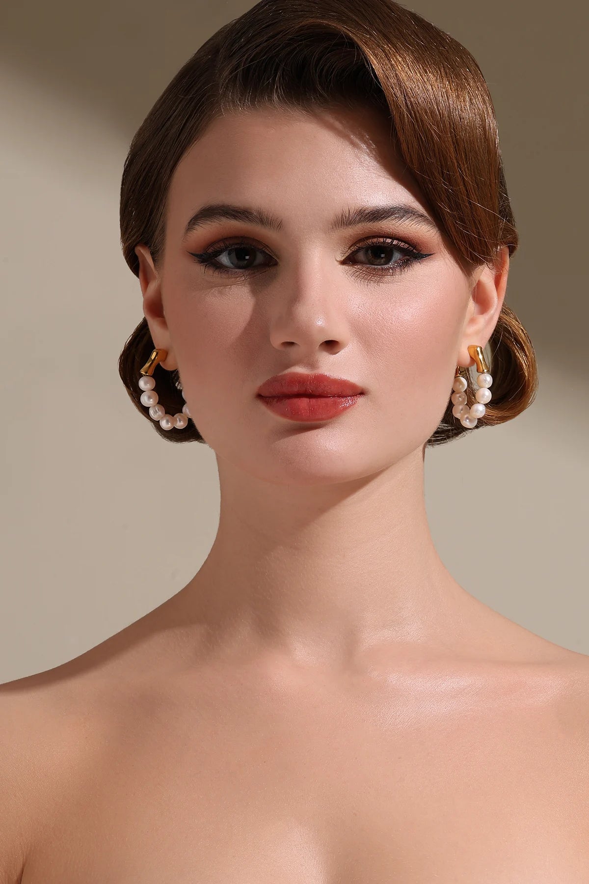 Gold Accent Pearl Earrings