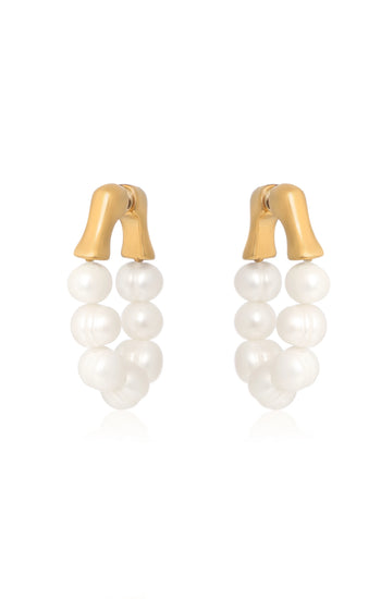 Gold Accent Pearl Earrings
