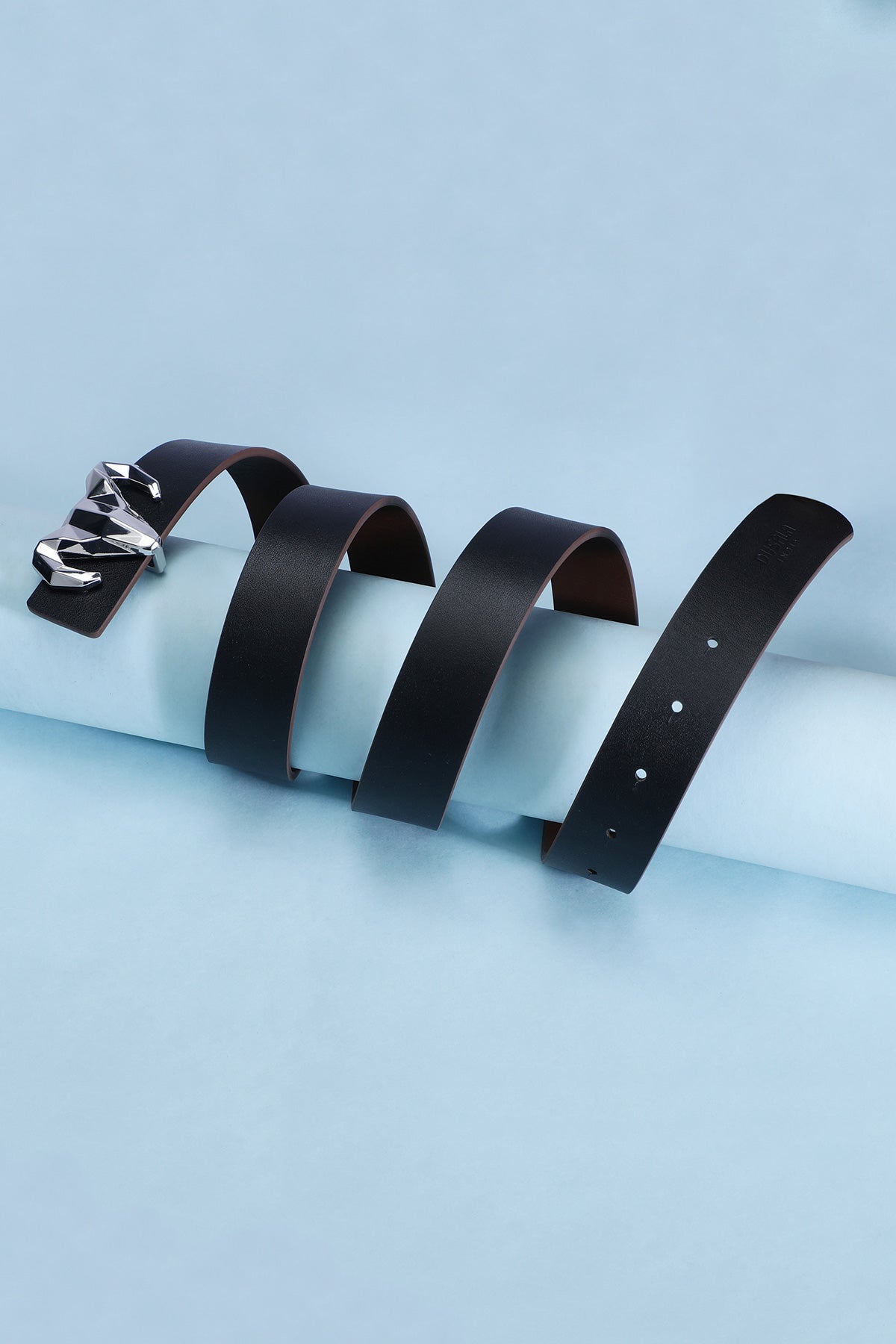 -  Italian Leather Ram Buckle Reversible Belt – Black and Brown