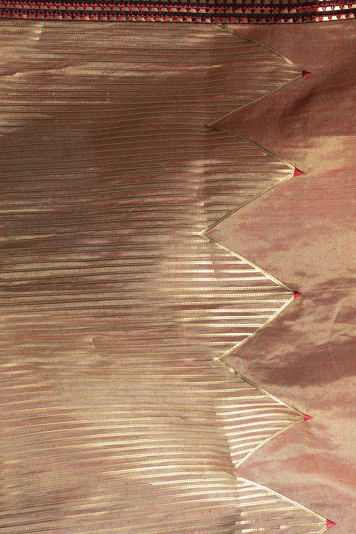 -  Taak Golden Handwoven Zari Pashmina Temple Stole