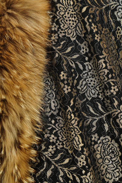 -  Pashmina Fur Border Stole