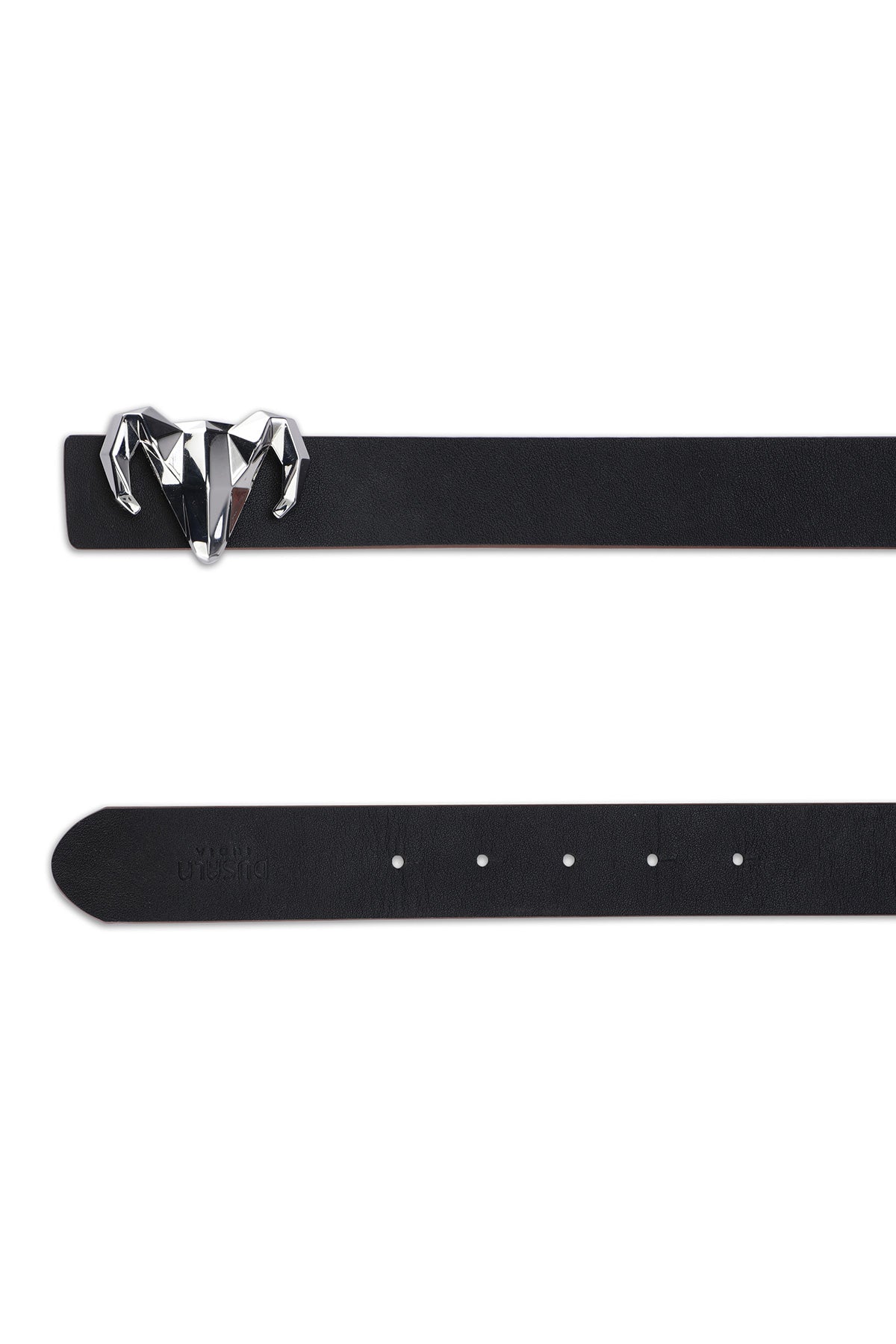 -  Italian Leather Ram Buckle Reversible Belt – Black and Brown