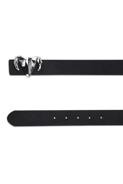 -  Italian Leather Ram Buckle Reversible Belt – Black and Brown