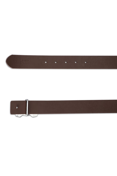 Italian Leather Ram Buckle Reversible Belt – Black and Brown