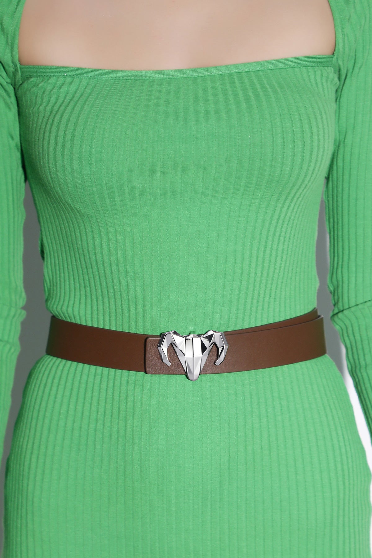 -  Italian Leather Ram Buckle Reversible Belt – Black and Brown