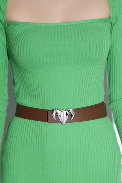 -  Italian Leather Ram Buckle Reversible Belt – Black and Brown