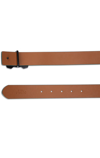 Italian Leather Ram Buckle Reversible Belt – Green and Brown