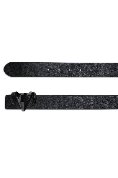 -  Italian Leather Ram Buckle Reversible Belt – Gold and Black