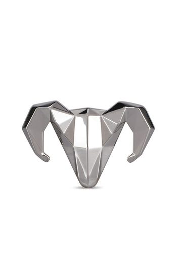 Silver-toned Alloy Ram Brooch