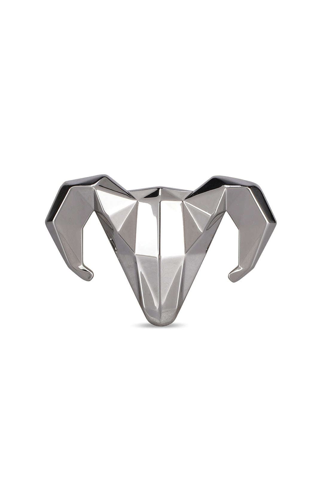 '-  Silver-toned Alloy Ram Brooch