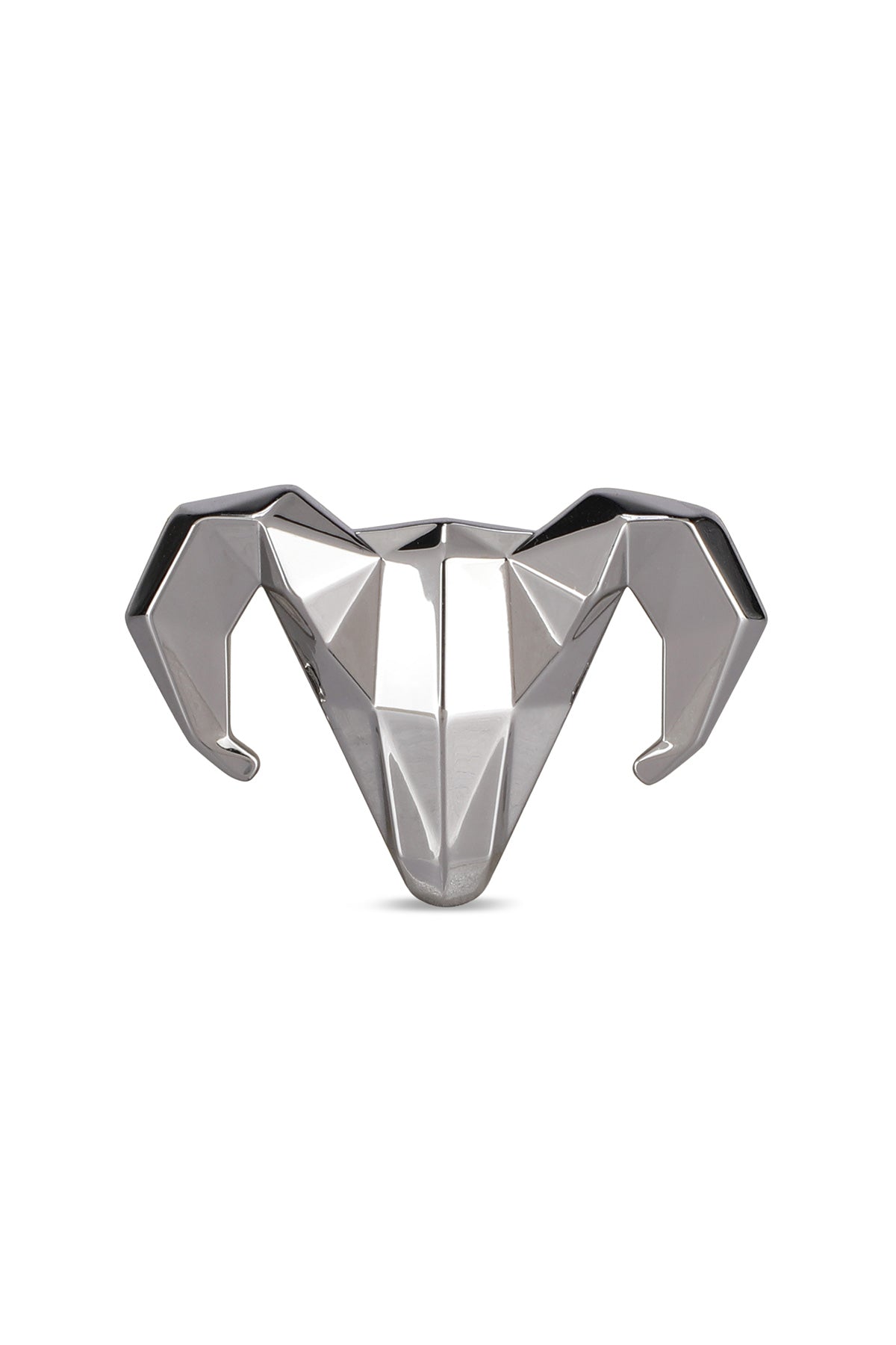 -  Silver-toned Alloy Ram Brooch
