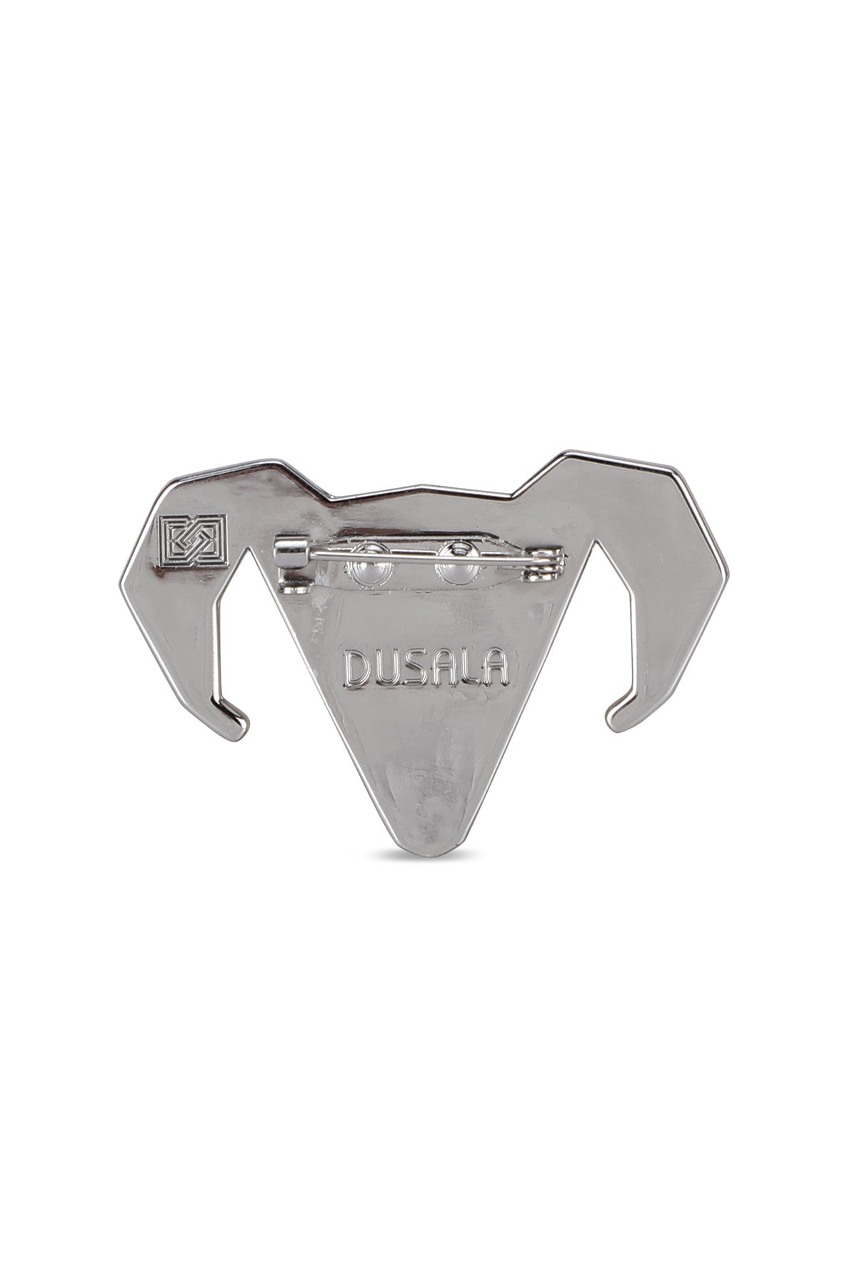 -  Silver-toned Alloy Ram Brooch