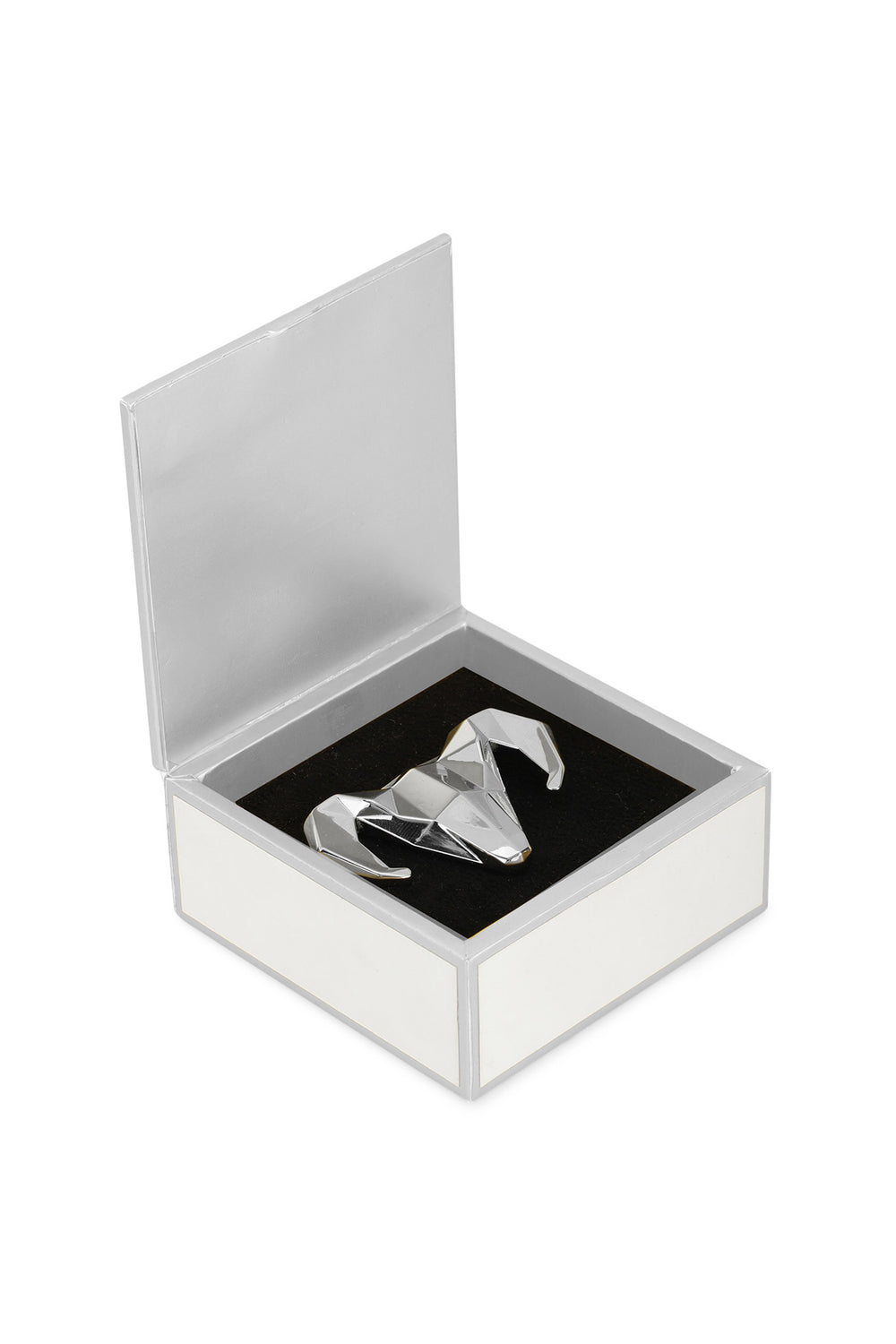 '-  Silver-toned Alloy Ram Brooch