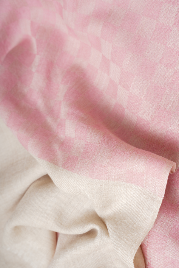Baby Pink Checkered Stole