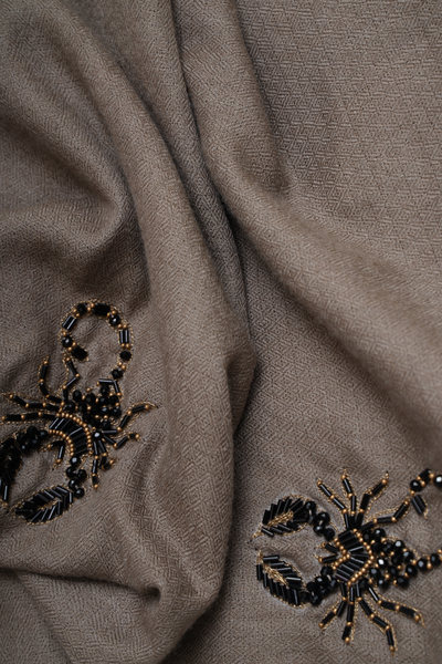 -  Cashmere Pipework Embellished Scorpion Design