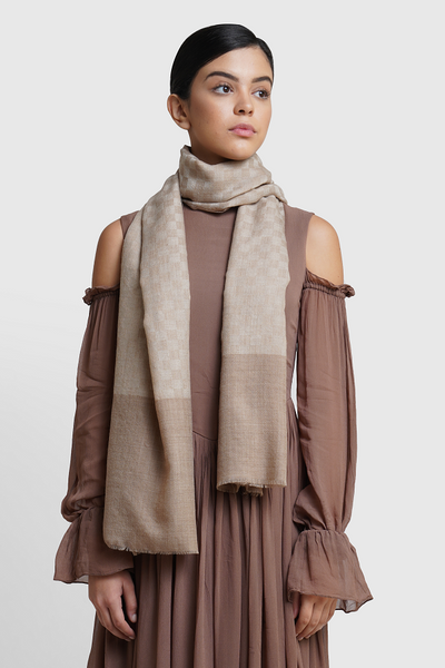 Checkered Natural Stole