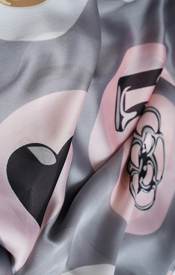 Grey Silk Floral Pattern