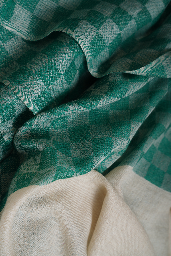 -  Marina Zlenko In Checkered Green Stole