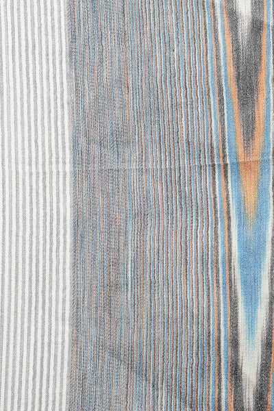Fine Wool Stole In Colorblock