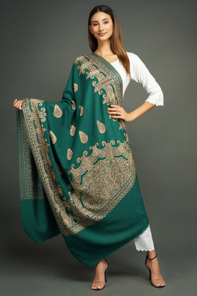 Pashmina Silk Blend In Resham Thread Design