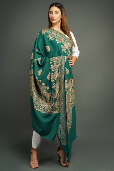 Pashmina Silk Blend In Resham Thread Design