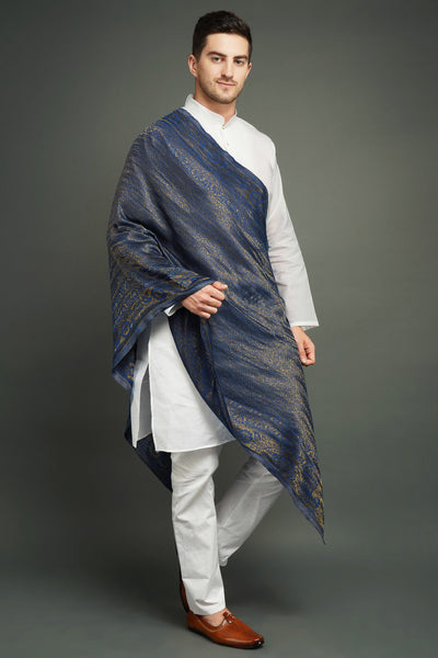 -  Pashmina Blend In Zari Work
