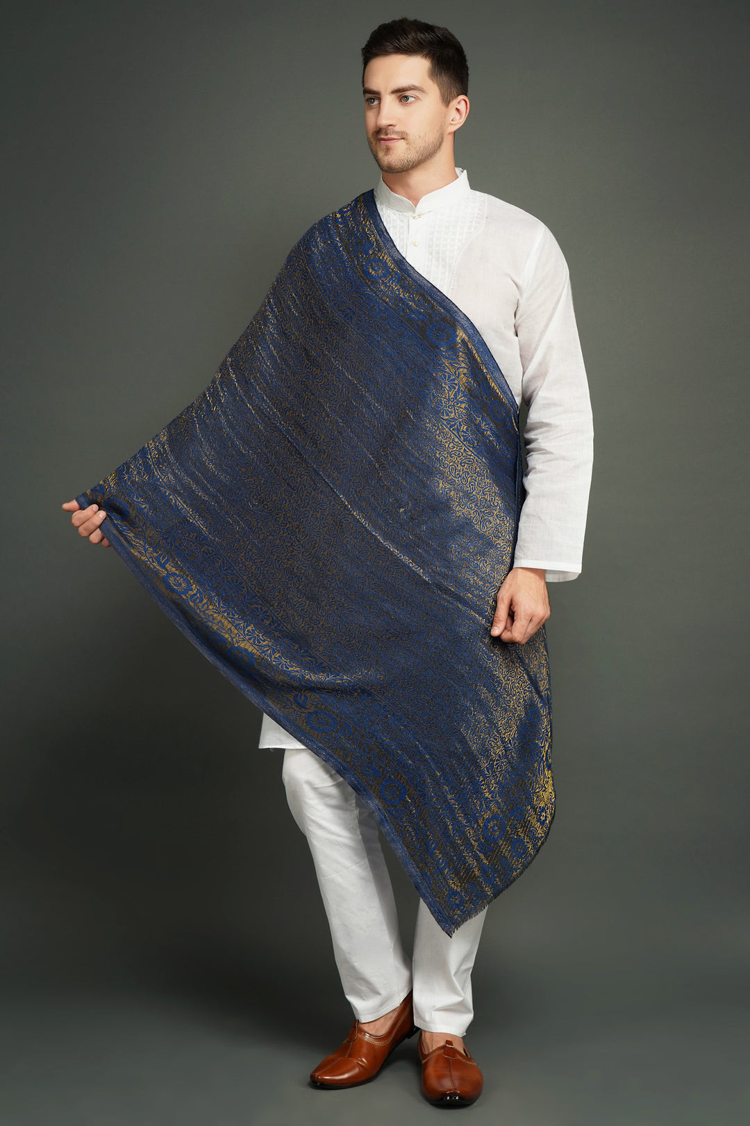 '-  Pashmina Blend In Zari Work
