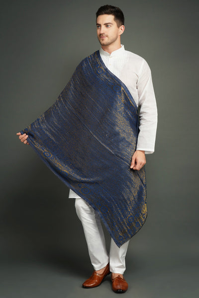-  Pashmina Blend In Zari Work