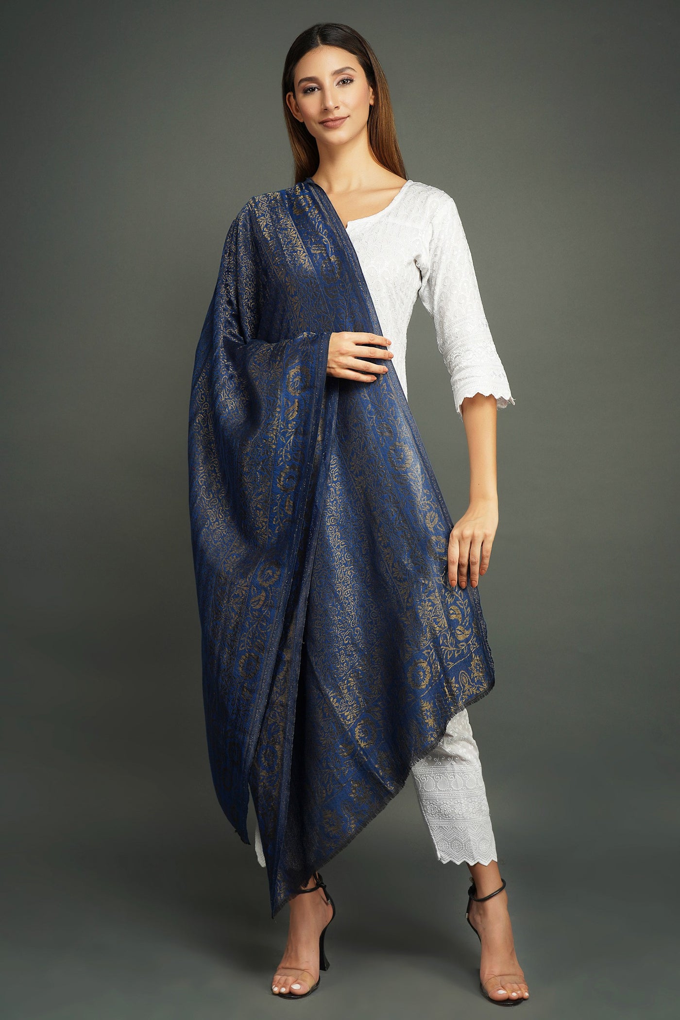 -  Pashmina With Zari Shawl