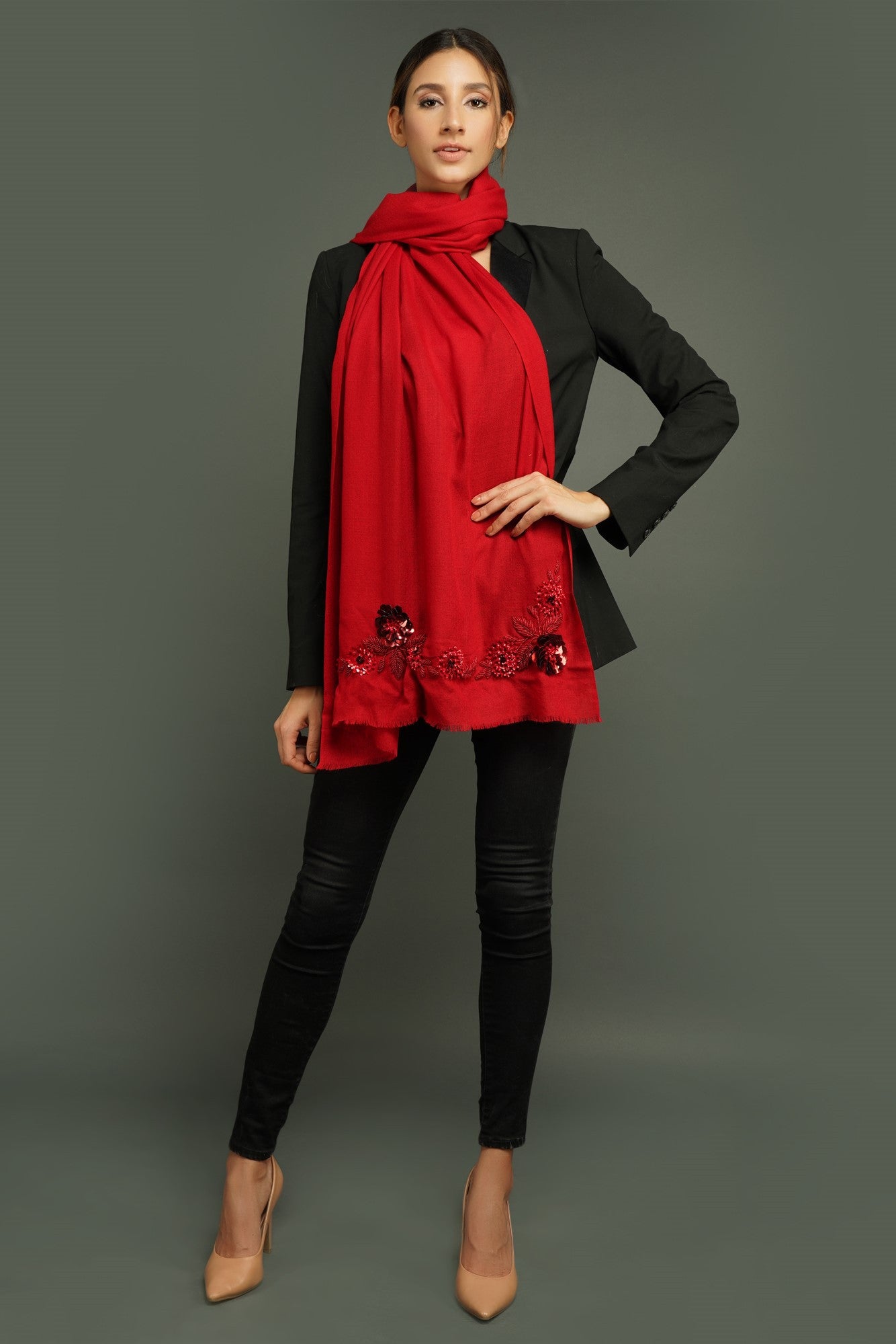 -  Cashmere 3D Wool Stole