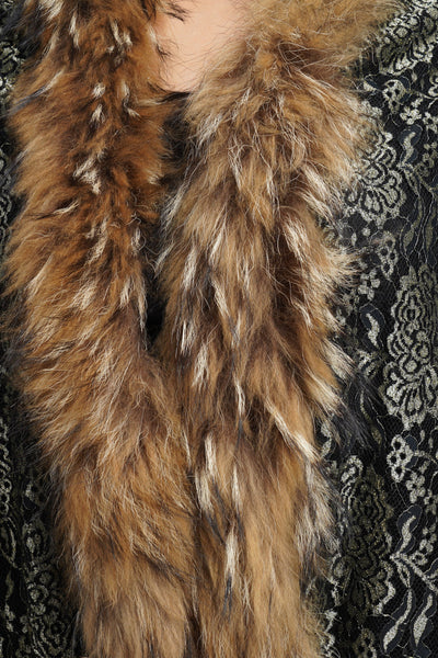 -  Pashmina Fur Border Stole